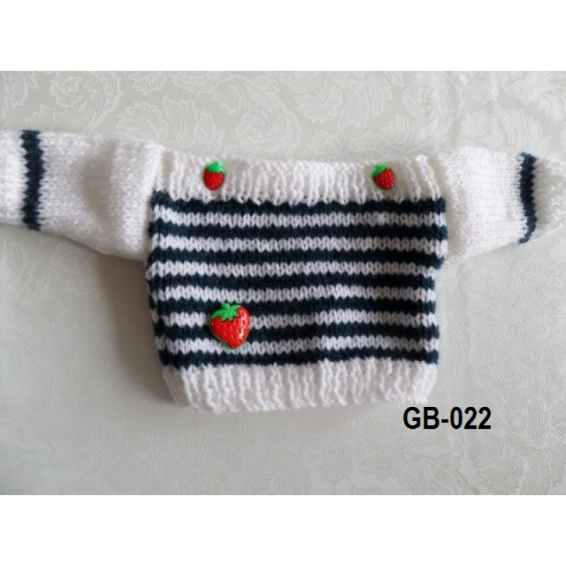 Truitje wit/marine met aardbei